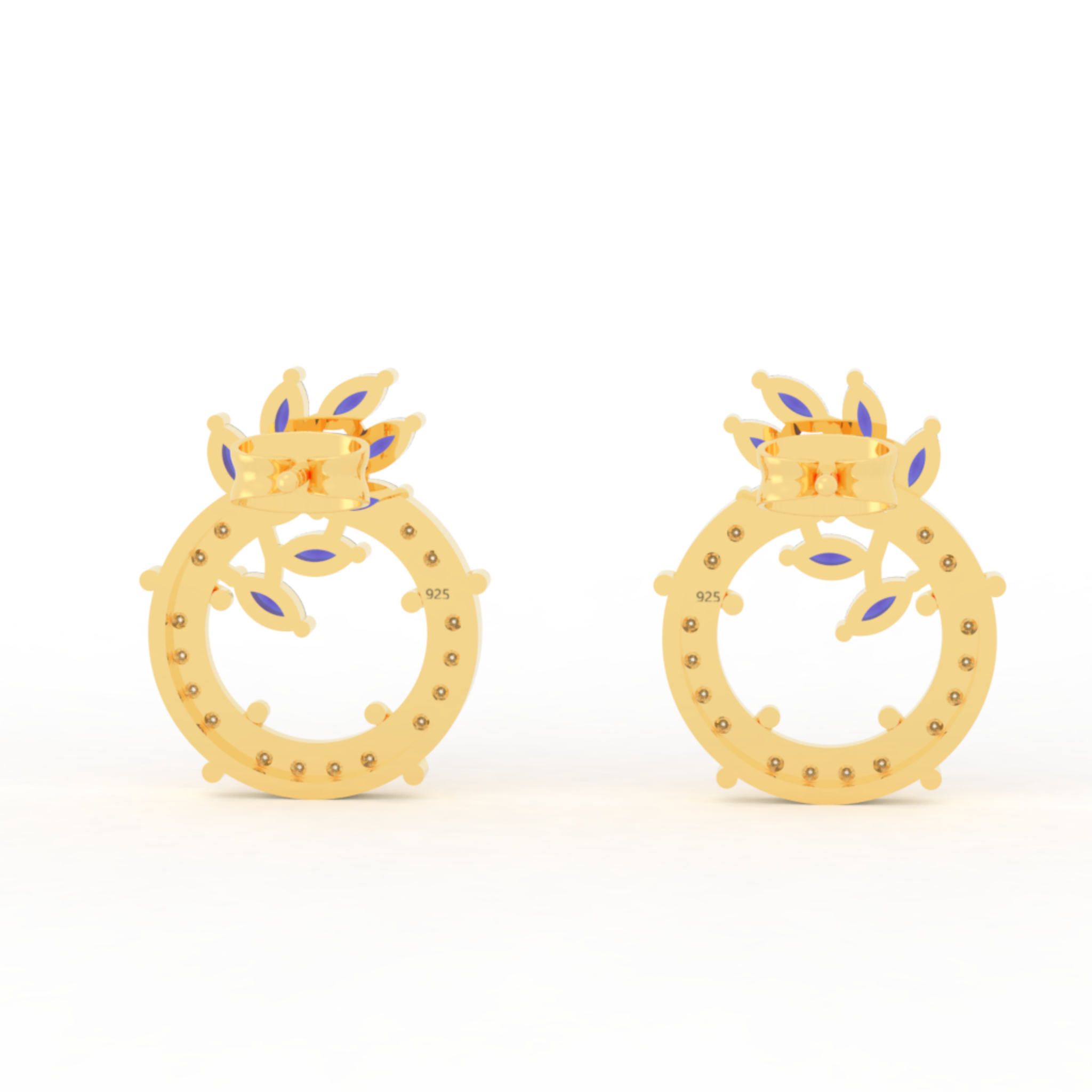 Sparkling Gemstone Cluster Circle Stud Earrings, Hallmarked 925 Sterling Silver